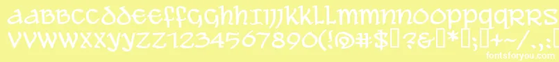 Шрифт Aleawb – белые шрифты на жёлтом фоне