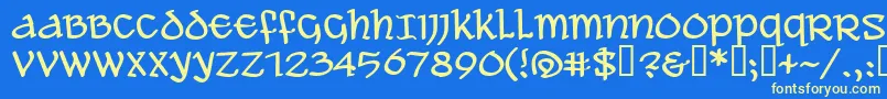 Aleawb Font – Yellow Fonts on Blue Background