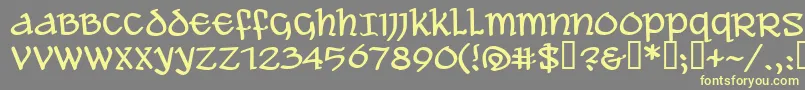 Aleawb Font – Yellow Fonts on Gray Background