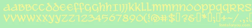 Шрифт Aleawb – жёлтые шрифты на зелёном фоне