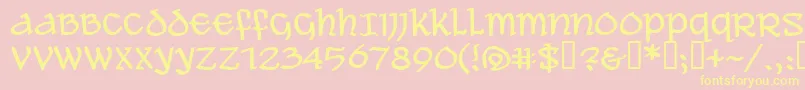 Aleawb-fontti – keltaiset fontit vaaleanpunaisella taustalla
