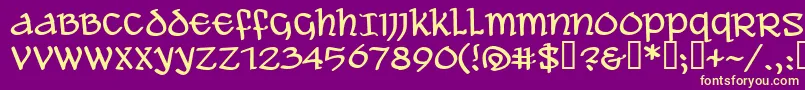 Aleawb Font – Yellow Fonts on Purple Background