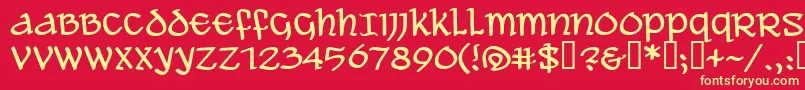 Aleawb-Schriftart – Gelbe Schriften auf rotem Hintergrund