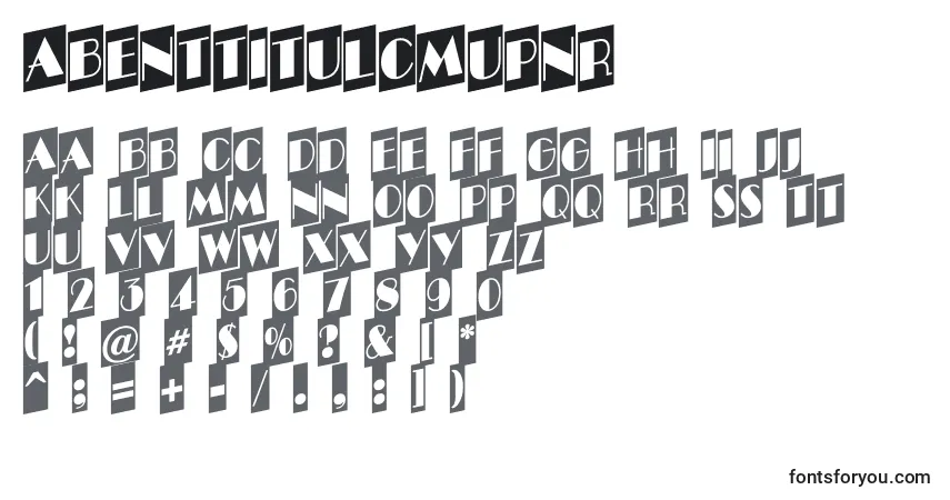 Schriftart ABenttitulcmupnr – Alphabet, Zahlen, spezielle Symbole