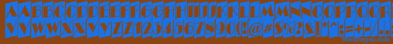 ABenttitulcmupnr Font – Blue Fonts on Brown Background