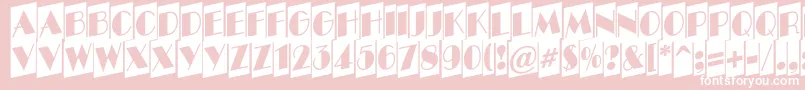 ABenttitulcmupnr-Schriftart – Weiße Schriften auf rosa Hintergrund