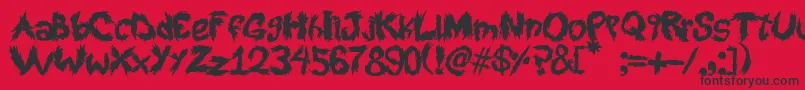 RoySScratchedHandwritting Font – Black Fonts on Red Background