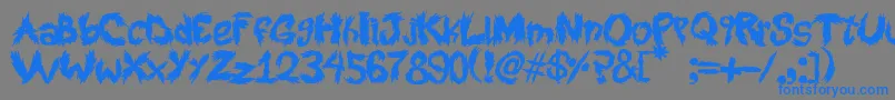 RoySScratchedHandwritting Font – Blue Fonts on Gray Background