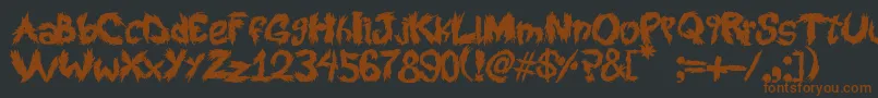 RoySScratchedHandwritting Font – Brown Fonts on Black Background