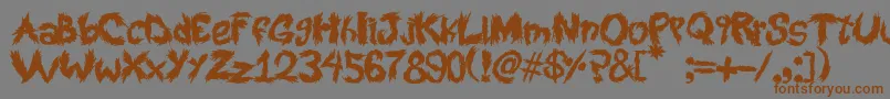 RoySScratchedHandwritting Font – Brown Fonts on Gray Background