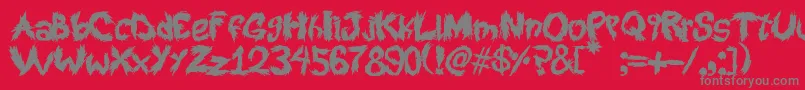 Czcionka RoySScratchedHandwritting – szare czcionki na czerwonym tle