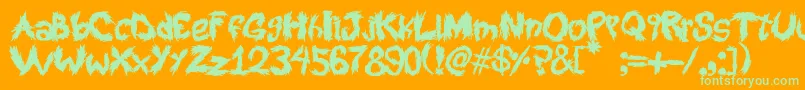 RoySScratchedHandwritting Font – Green Fonts on Orange Background