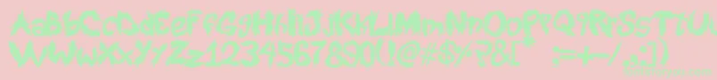 RoySScratchedHandwritting Font – Green Fonts on Pink Background