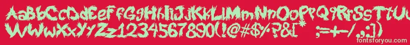 RoySScratchedHandwritting Font – Green Fonts on Red Background