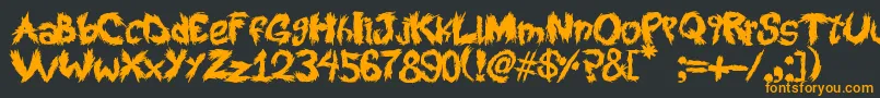 RoySScratchedHandwritting Font – Orange Fonts on Black Background