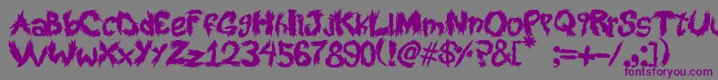 RoySScratchedHandwritting Font – Purple Fonts on Gray Background