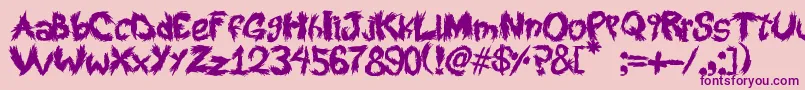 RoySScratchedHandwritting Font – Purple Fonts on Pink Background