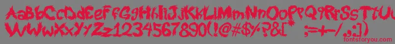 RoySScratchedHandwritting-Schriftart – Rote Schriften auf grauem Hintergrund