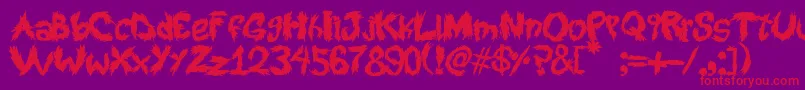 RoySScratchedHandwritting Font – Red Fonts on Purple Background