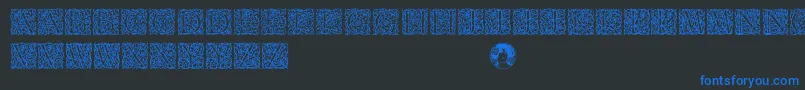 Arabesque-Schriftart – Blaue Schriften auf schwarzem Hintergrund