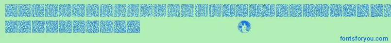 Police Arabesque – polices bleues sur fond vert