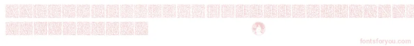Arabesque-Schriftart – Rosa Schriften auf weißem Hintergrund