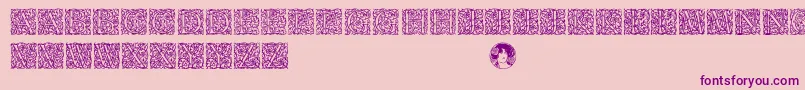 Arabesque-Schriftart – Violette Schriften auf rosa Hintergrund