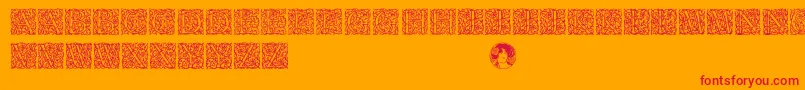Arabesque Font – Red Fonts on Orange Background