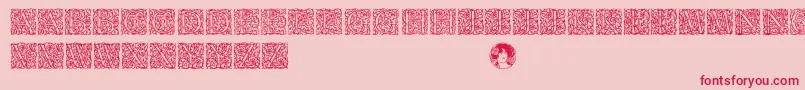 フォントArabesque – ピンクの背景に赤い文字