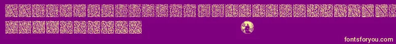 Arabesque-Schriftart – Gelbe Schriften auf violettem Hintergrund