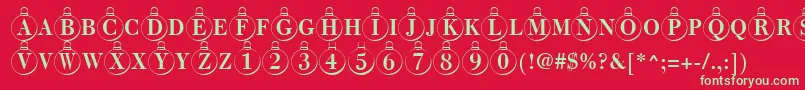 ChristmastreeRegular-Schriftart – Grüne Schriften auf rotem Hintergrund