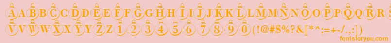 ChristmastreeRegular-Schriftart – Orangefarbene Schriften auf rosa Hintergrund