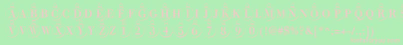 ChristmastreeRegular Font – Pink Fonts on Green Background