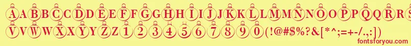 ChristmastreeRegular Font – Red Fonts on Yellow Background