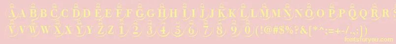 ChristmastreeRegular Font – Yellow Fonts on Pink Background