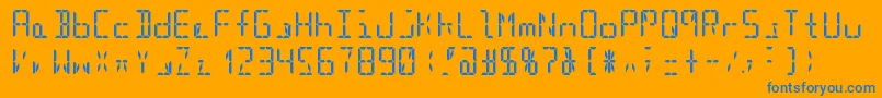 Segment16cBold-Schriftart – Blaue Schriften auf orangefarbenem Hintergrund