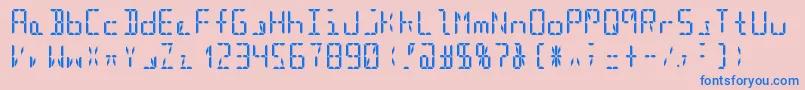 Segment16cBold Font – Blue Fonts on Pink Background