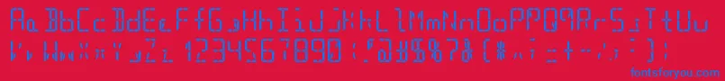Segment16cBold Font – Blue Fonts on Red Background