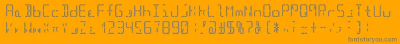Segment16cBold-Schriftart – Graue Schriften auf orangefarbenem Hintergrund