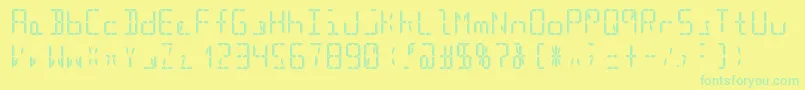 Segment16cBold Font – Green Fonts on Yellow Background