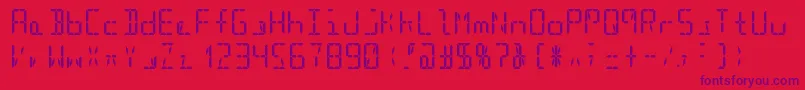 Segment16cBold-fontti – violetit fontit punaisella taustalla