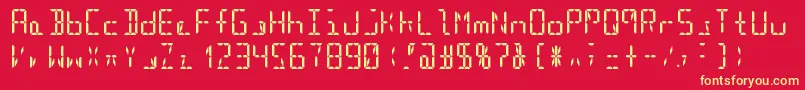 Шрифт Segment16cBold – жёлтые шрифты на красном фоне