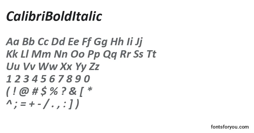 CalibriBoldItalicフォント–アルファベット、数字、特殊文字