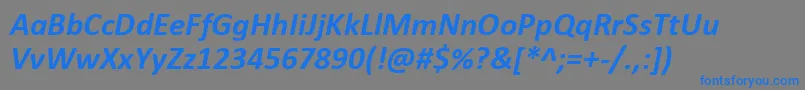 フォントCalibriBoldItalic – 灰色の背景に青い文字