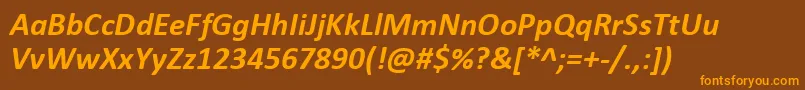 Czcionka CalibriBoldItalic – pomarańczowe czcionki na brązowym tle