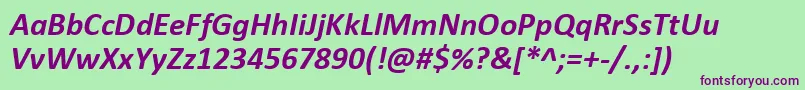 フォントCalibriBoldItalic – 緑の背景に紫のフォント