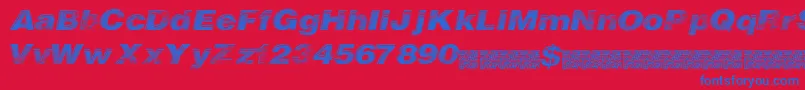 フォントCloserace – 赤い背景に青い文字