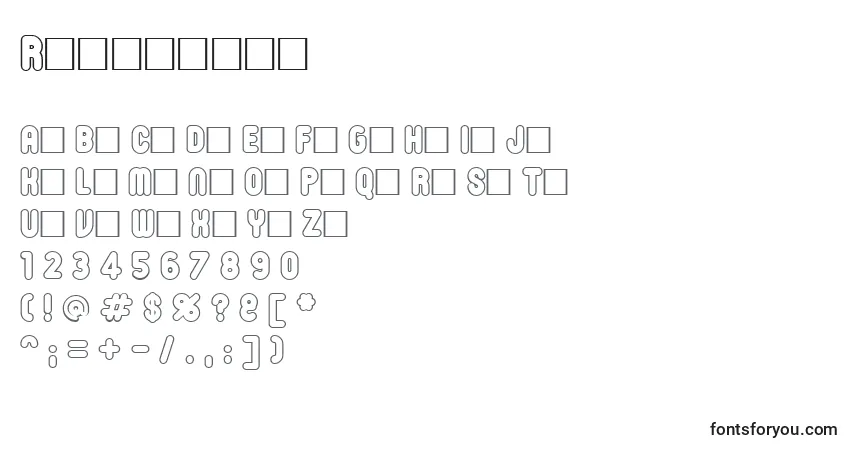 A fonte Roninsetc – alfabeto, números, caracteres especiais