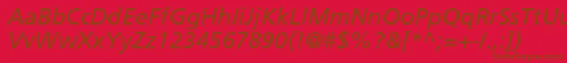 AgforeignercItalic-Schriftart – Braune Schriften auf rotem Hintergrund