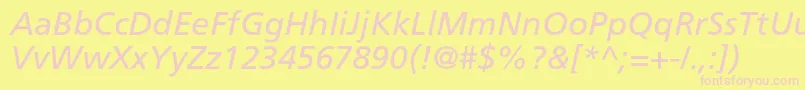 AgforeignercItalic Font – Pink Fonts on Yellow Background